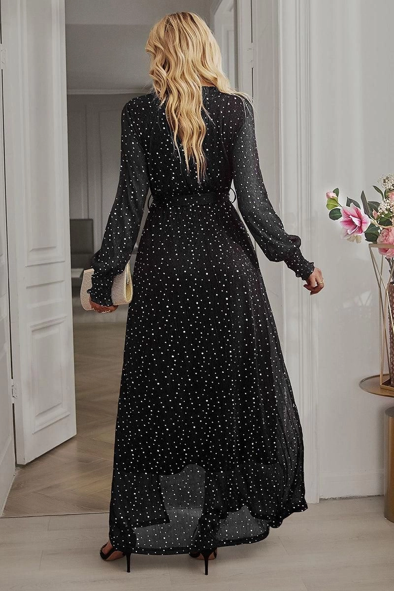 SLIT DRESS WITH SEQUIN Vibrant Style Comfort Mode