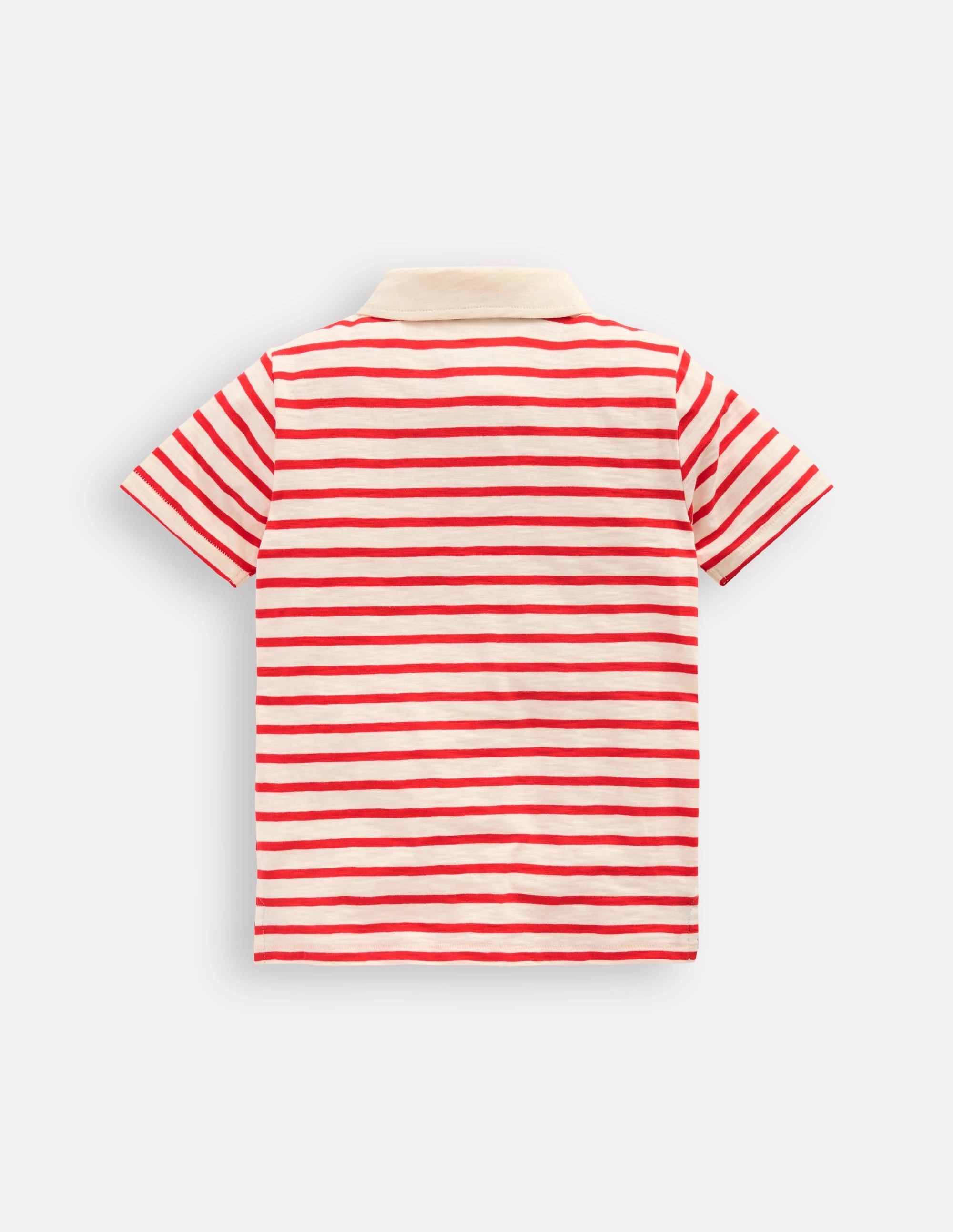 Slub Polo Shirt-Poppy Red/ Ivory Sun Protective Fabric AntiStaticFabric