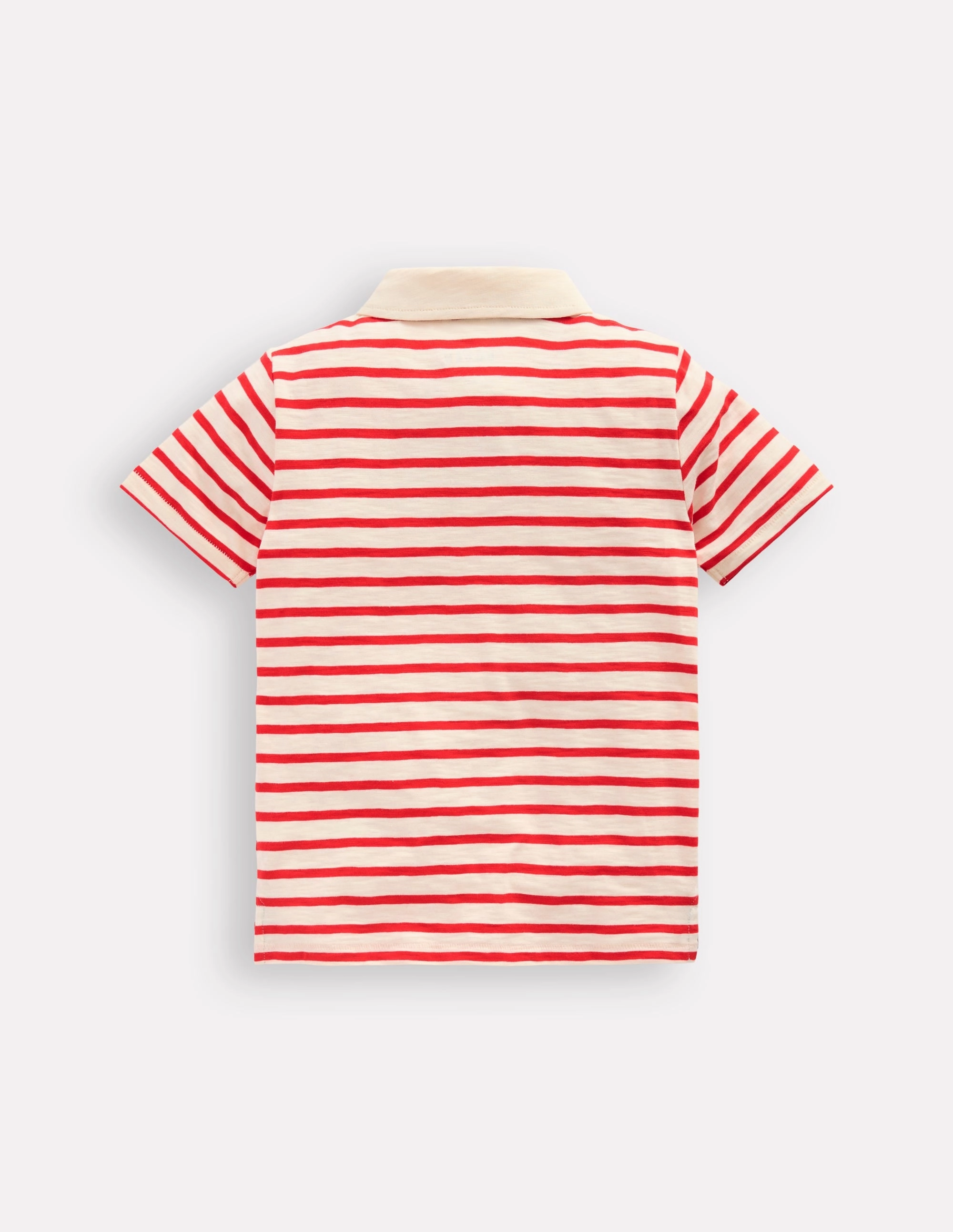Slub Polo Shirt-Poppy Red/ Ivory QuickRelease Closures
