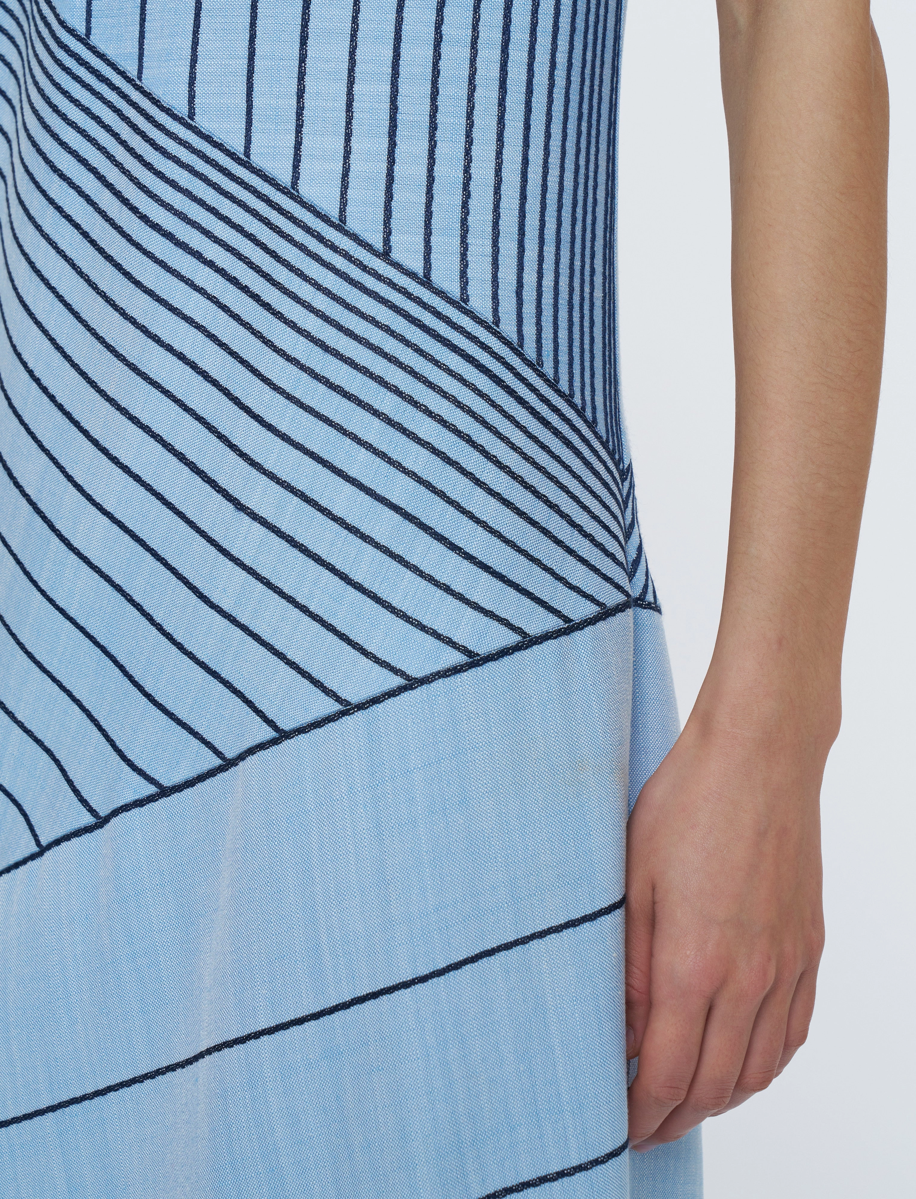 Cool Palette Maryse Embroidered Stripes Dress