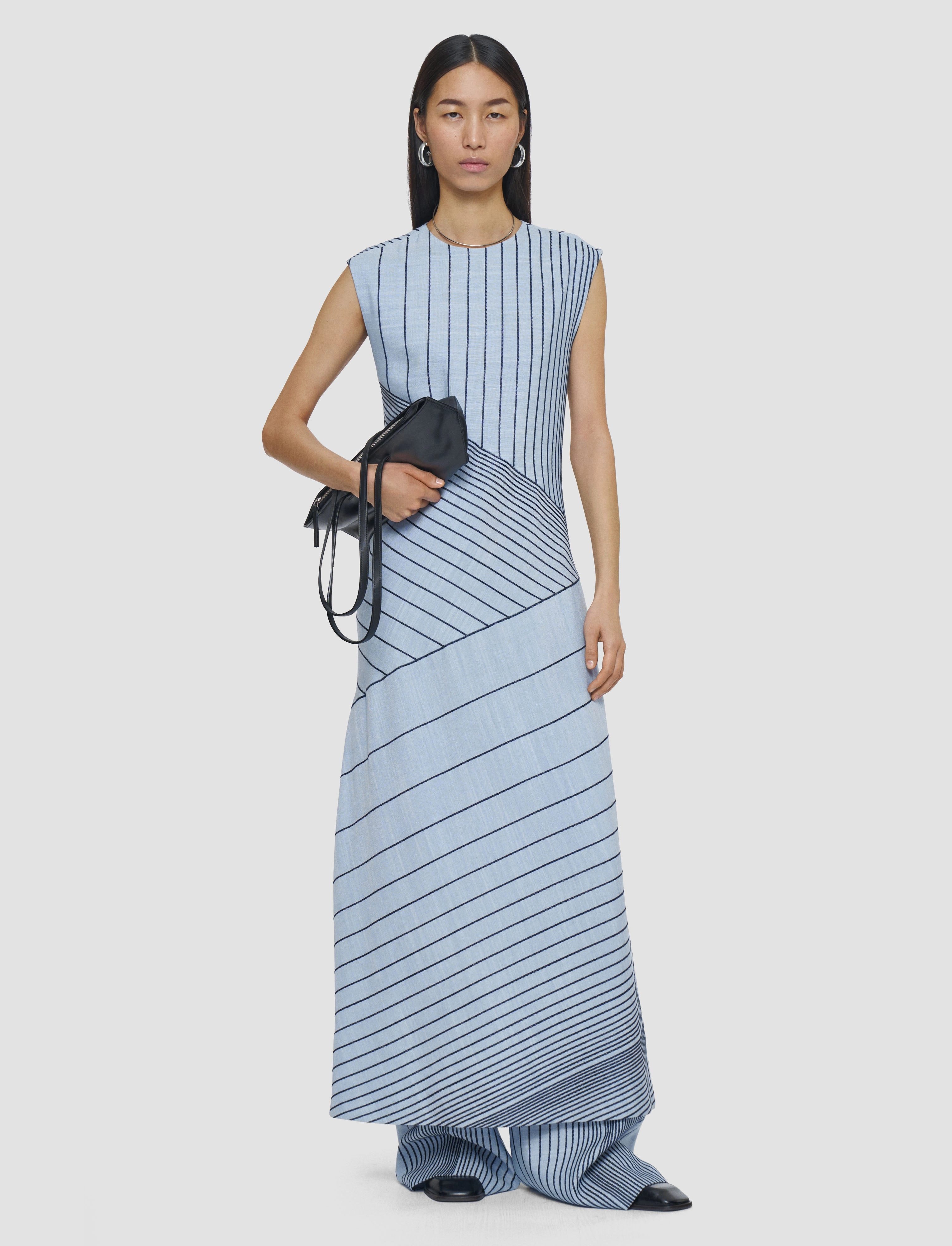 Maryse Embroidered Stripes Dress Quick Fit Airy Layer