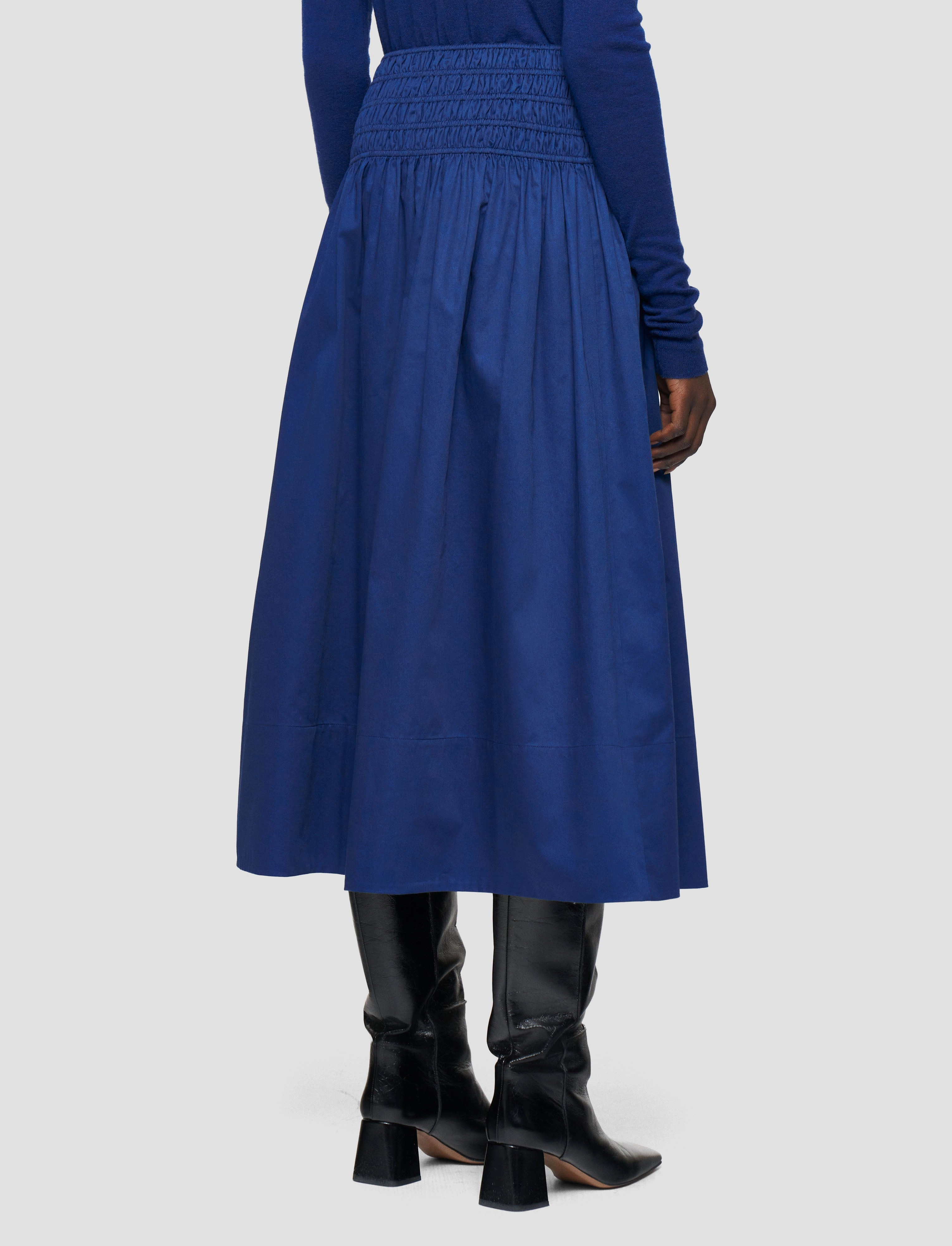 Leonie Cotton Sateen Skirt button detail Soft Layers