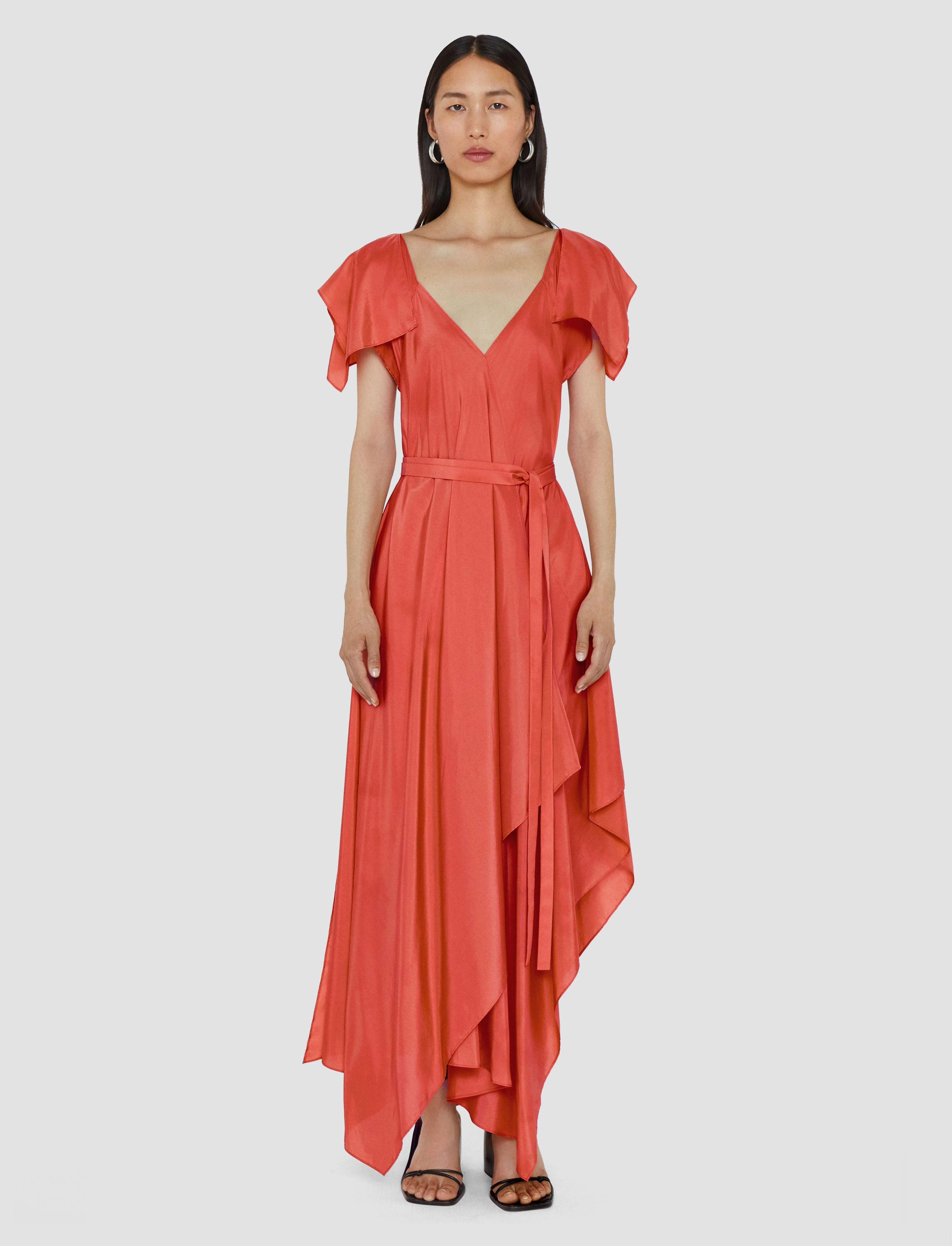 Cozy and Comfortable Skin Tone Plumet Habotai Silk Dress