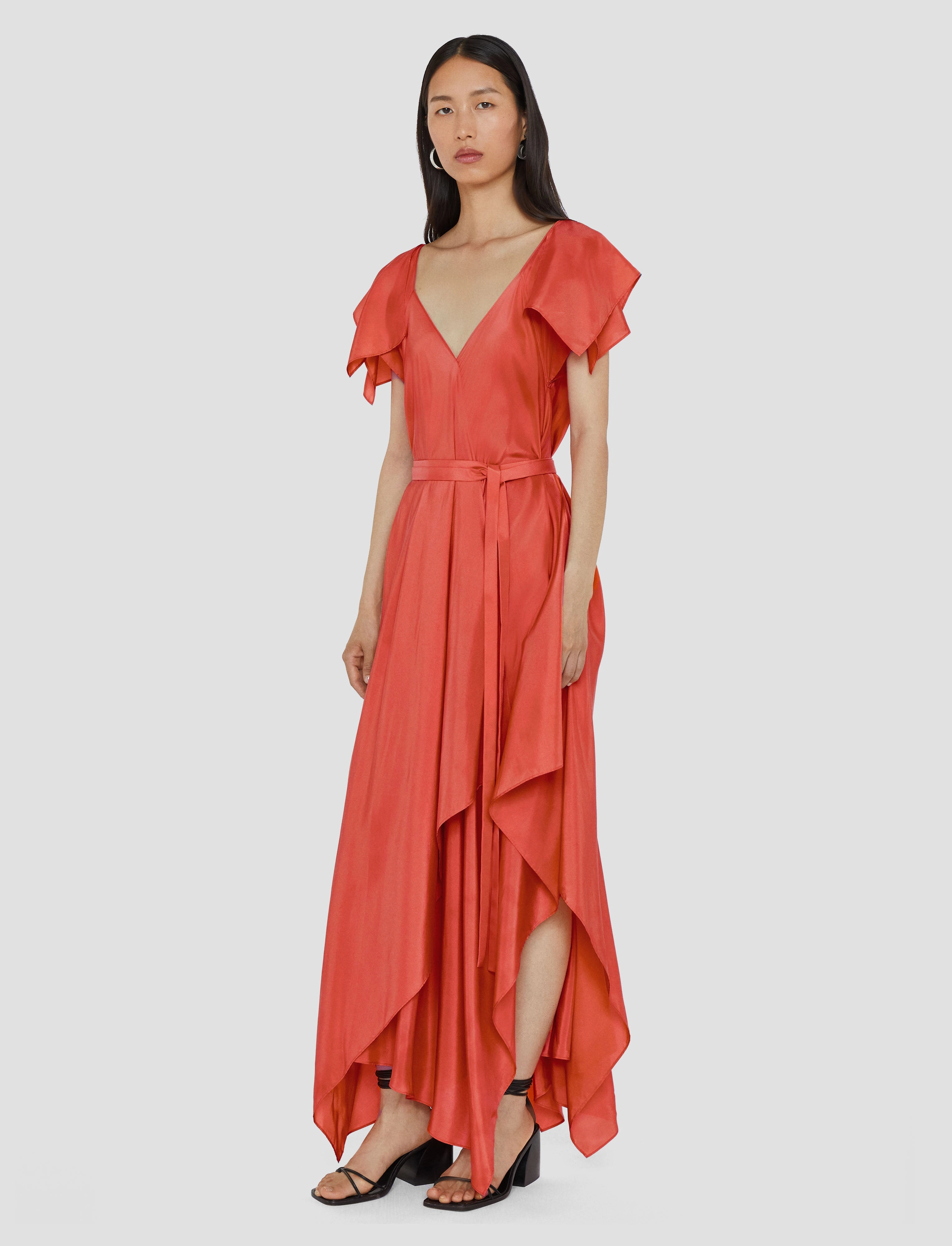 Solid-color Plumet Habotai Silk Dress