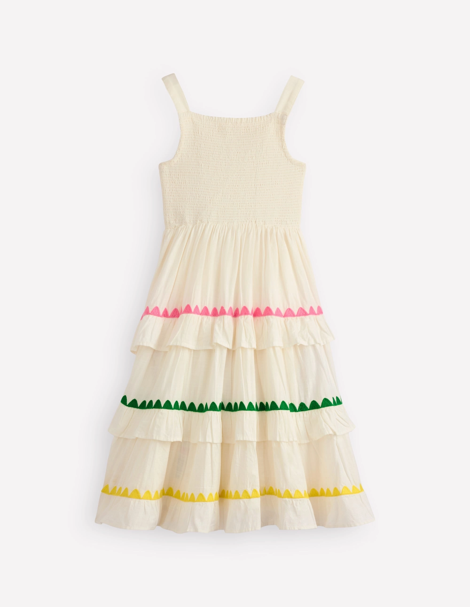 Evening Chic Odette Tiered Woven Sundress-Soft Ivory