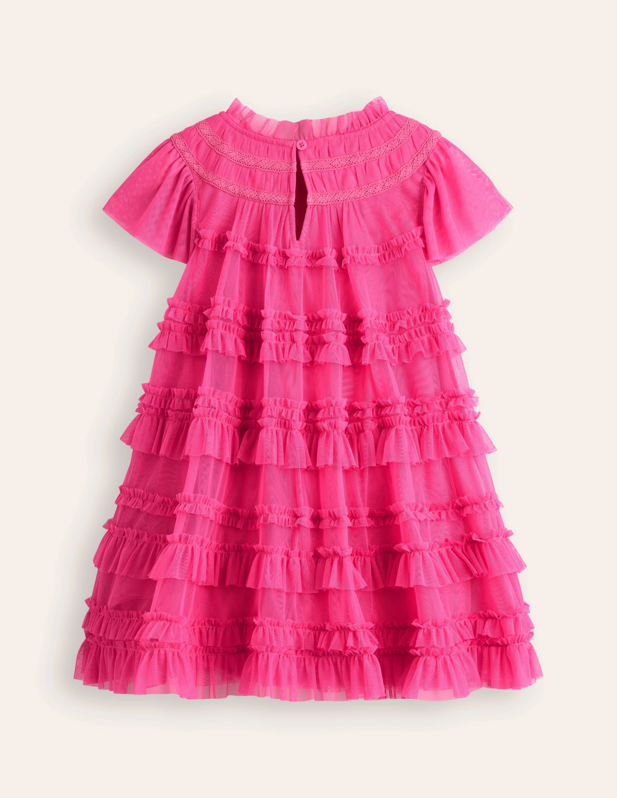 Winnie Tulle Tiered Dress-Rose Petal Pink Casual Chic Wear