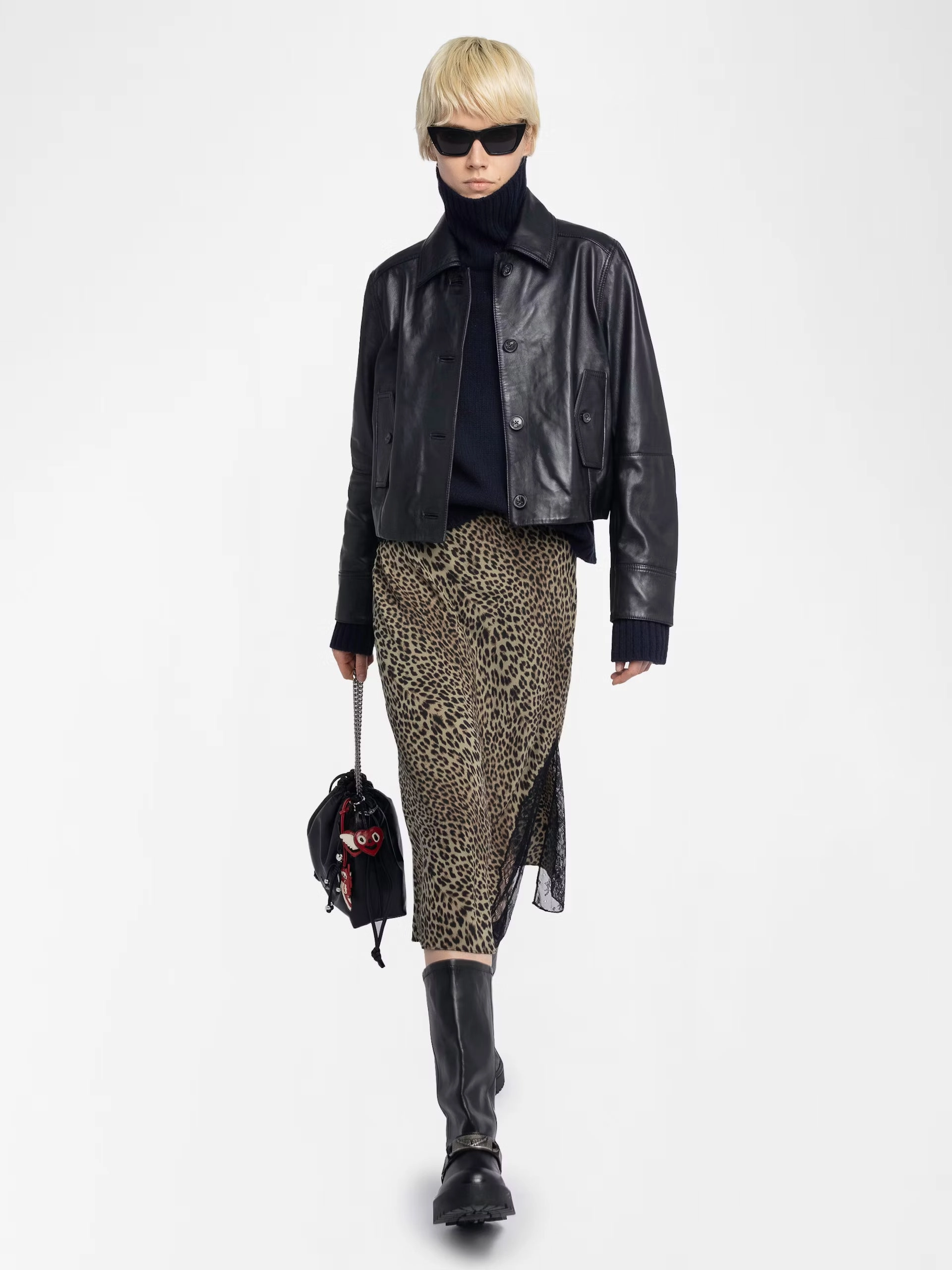 Quilted Texture Jayla Skirt Leaves