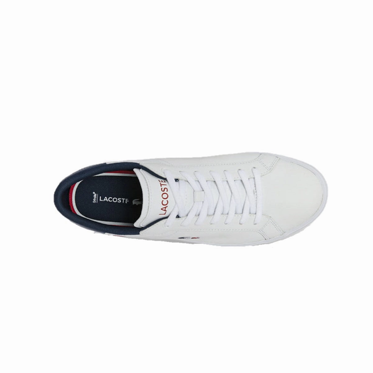 Canvas Waterproof Travel Light LACOSTE 7-43SMA0034407 POWERCOURT TRI 1SMA MN'S (Medium) White/Navy/Red Leather & Synthetic Lifestyle Shoes