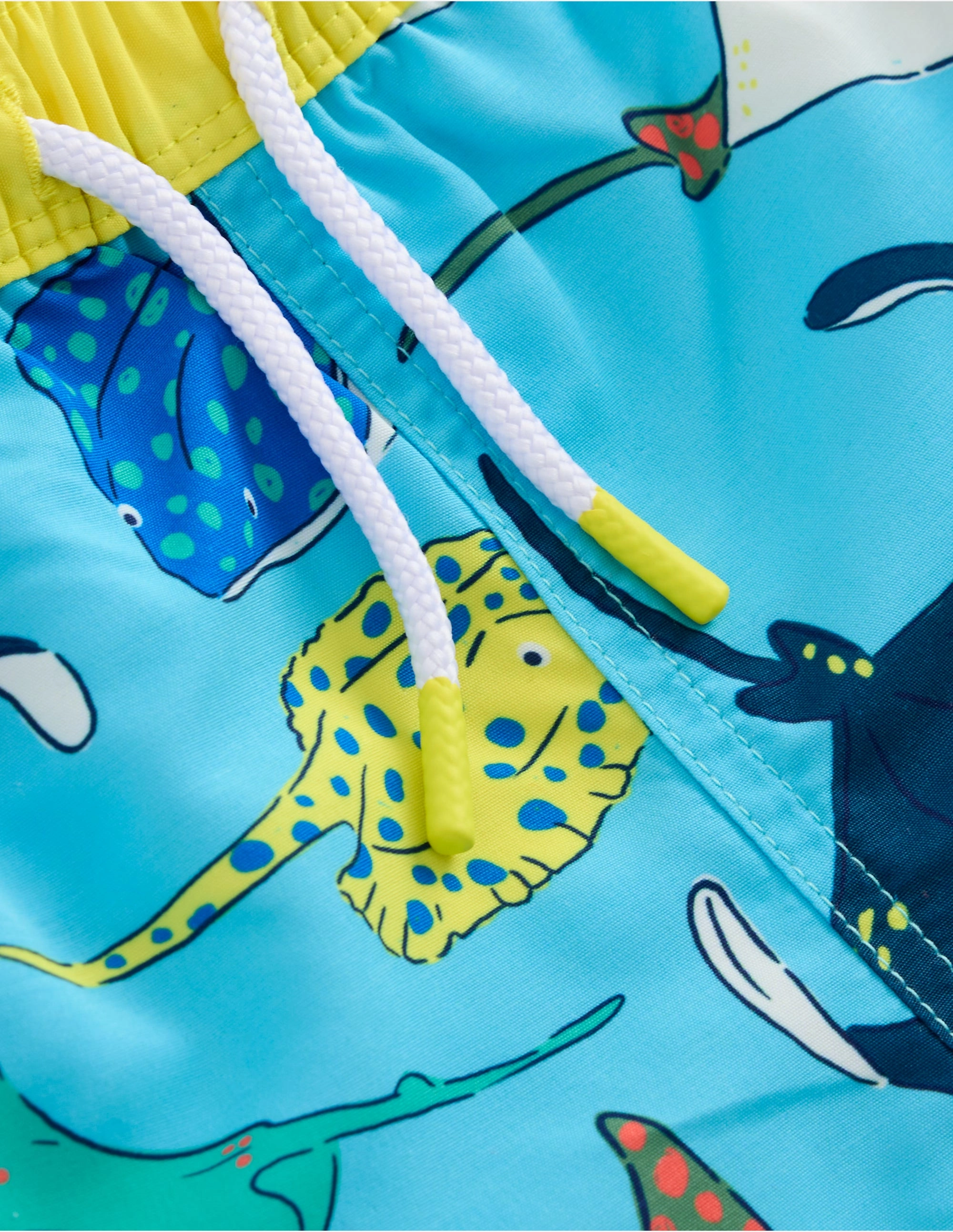 Swim Shorts-Caribbean Blue Rays Tummy-Control