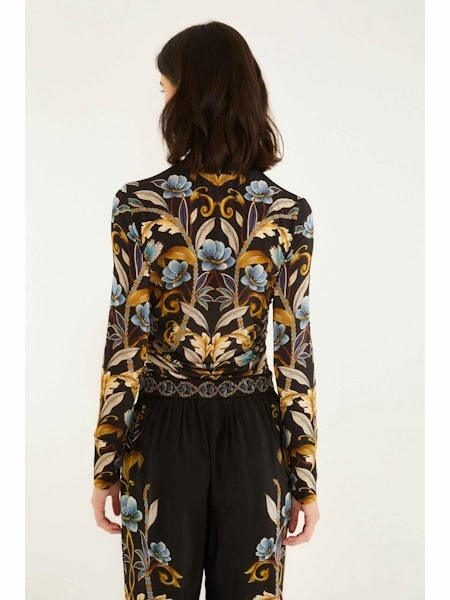 Chic Style Antimicrobial Treatment Snake Garden Black Jersey