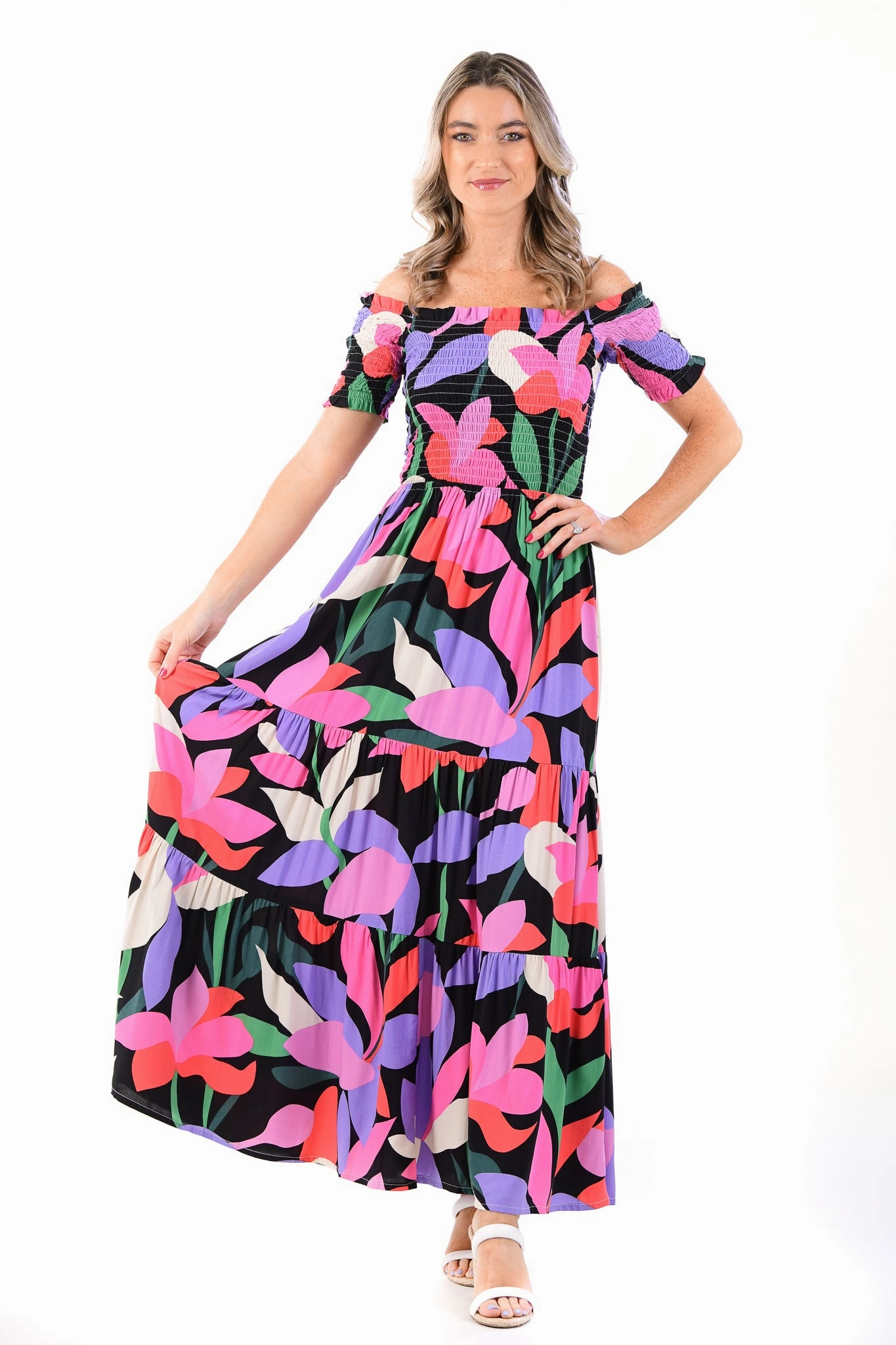 Pure Vibes Mystique Dress / Black Fuchsia