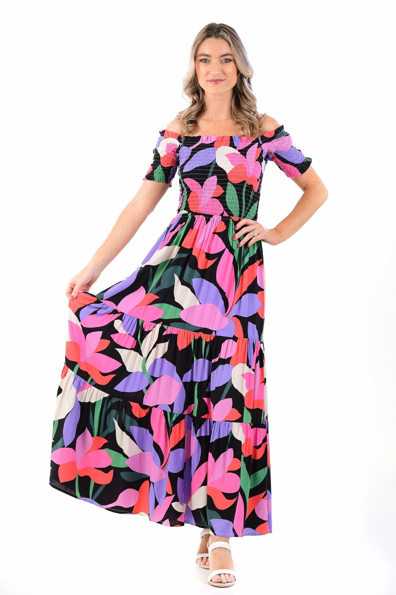 Playful and flirty dress Mystique Dress / Black Fuchsia