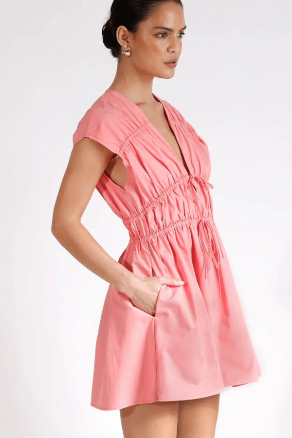 Roamer Mini Dress Punch Pink Airy Layer Youthful Look