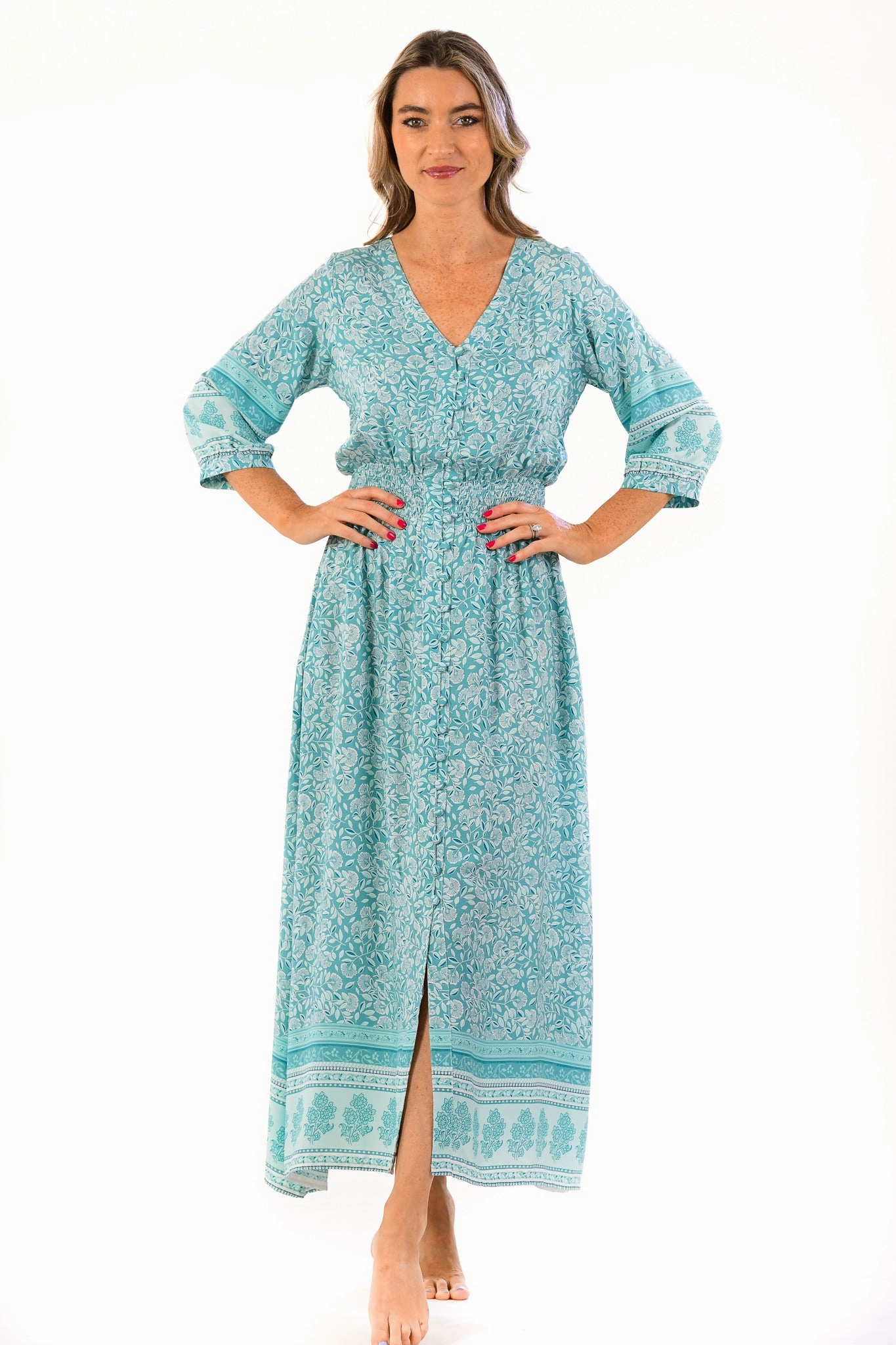 Breathable Layering Light and breezy summer dress Kelsey Dress / Seafoam