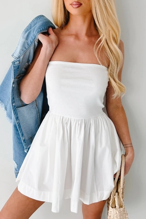 Polished look dress Stain-Resistant Creating My Future Strapless Mini Dress (White)