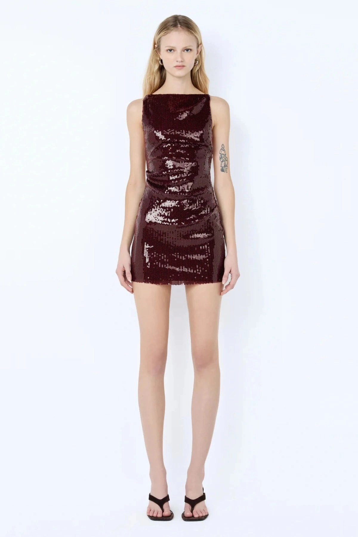 Celestia Mini Dress Plum Smart and Elegant Slim Form