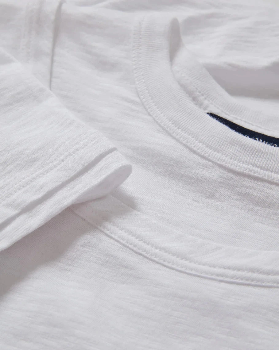 Damian Double-Collar T-Shirt White Ultraviolet Protection Fabric NoRoll Hem Technology