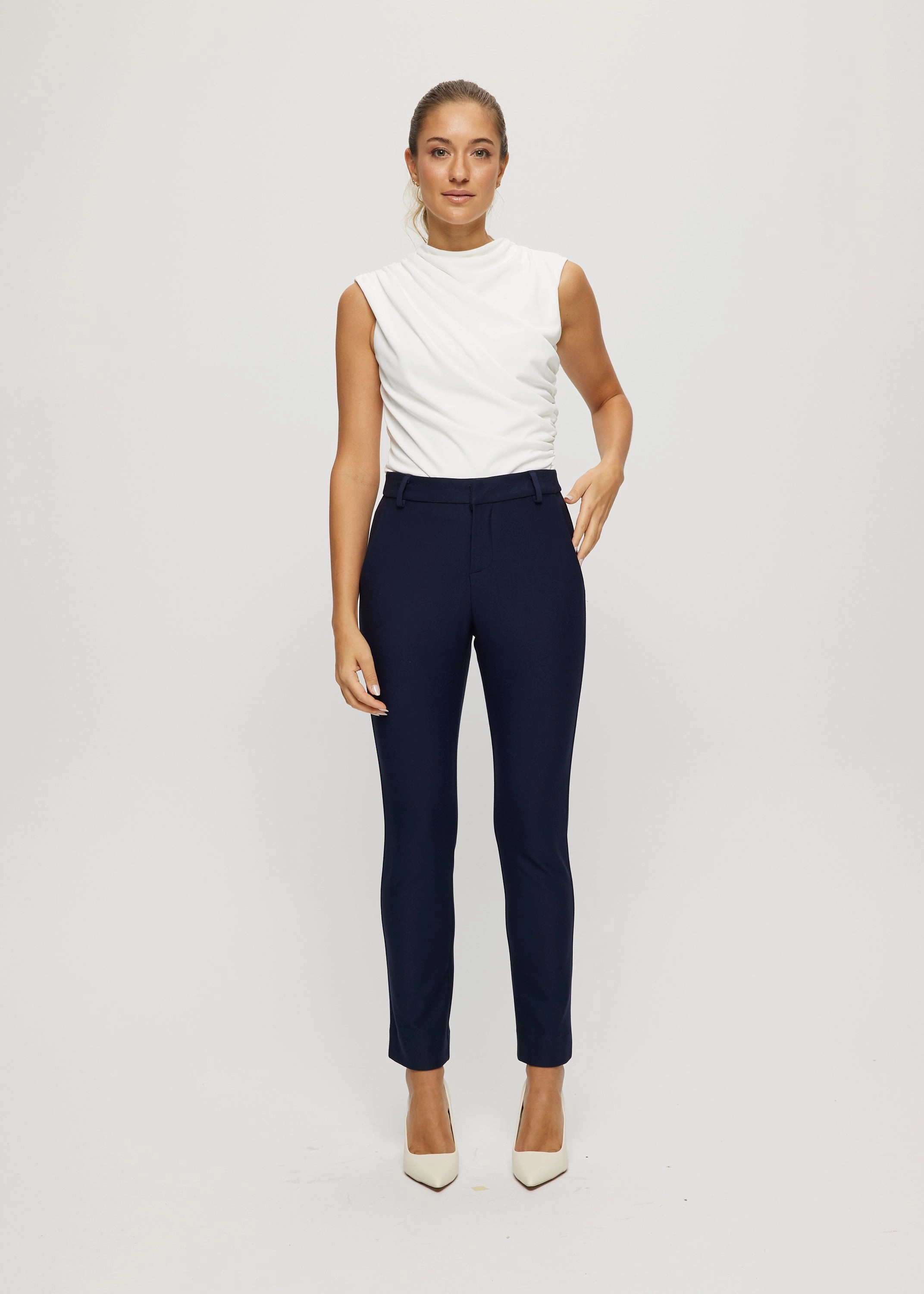 Stay Dry Seam-Free Casey black ponte pant with belt loops