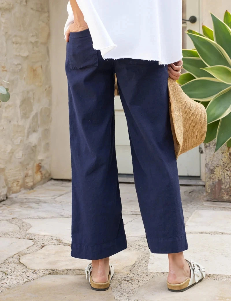 Wexford Trouser Navy Essential Waist Travel Ready Fit