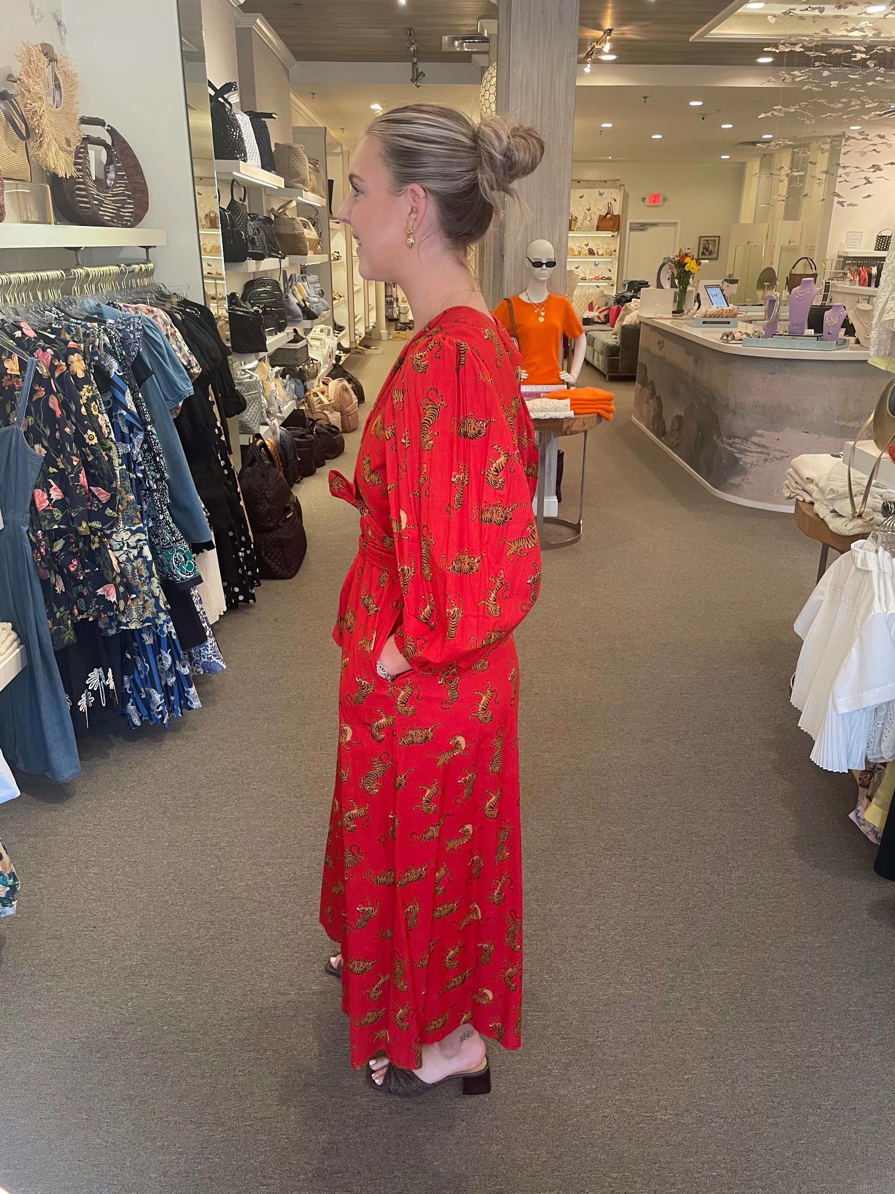 Subtle Edge Monica Tiger Dress Red