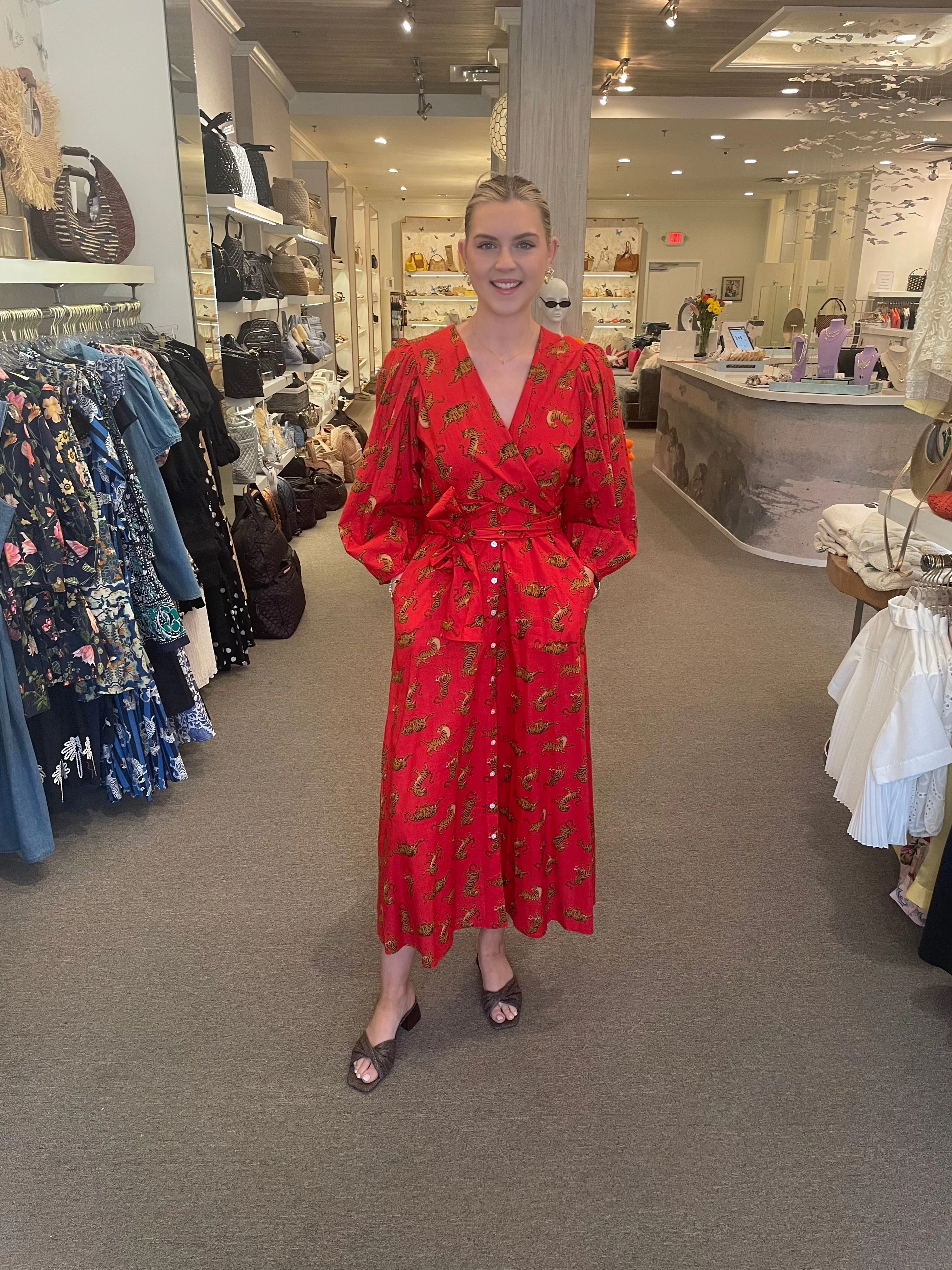 Stylish Appearance Monica Tiger Dress Red