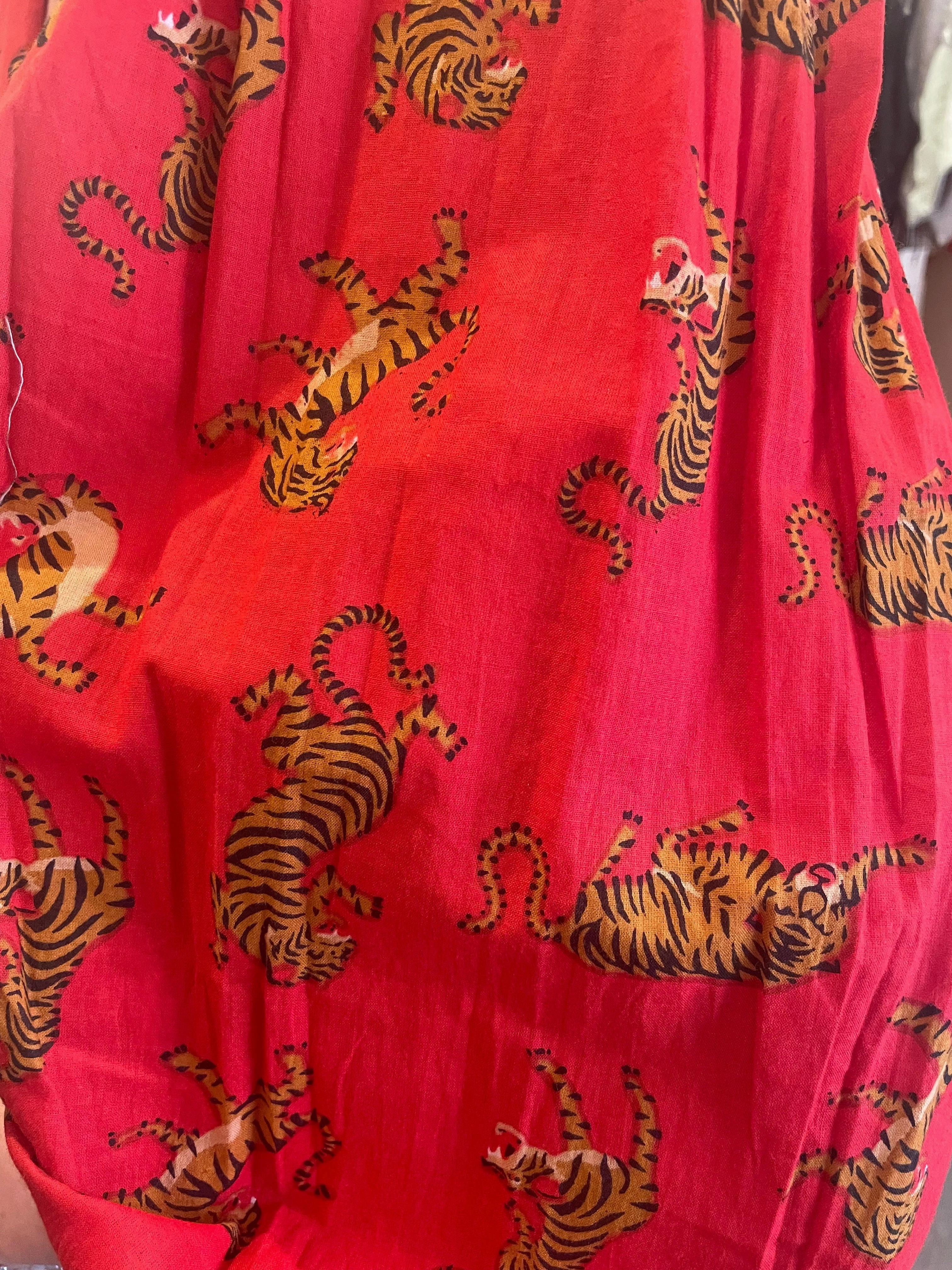 Office Shape Casual and Stylish Monica Tiger Dress Red