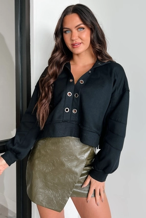 ReflectiveTrim Being Productive Grommet Detail Pullover (Black)