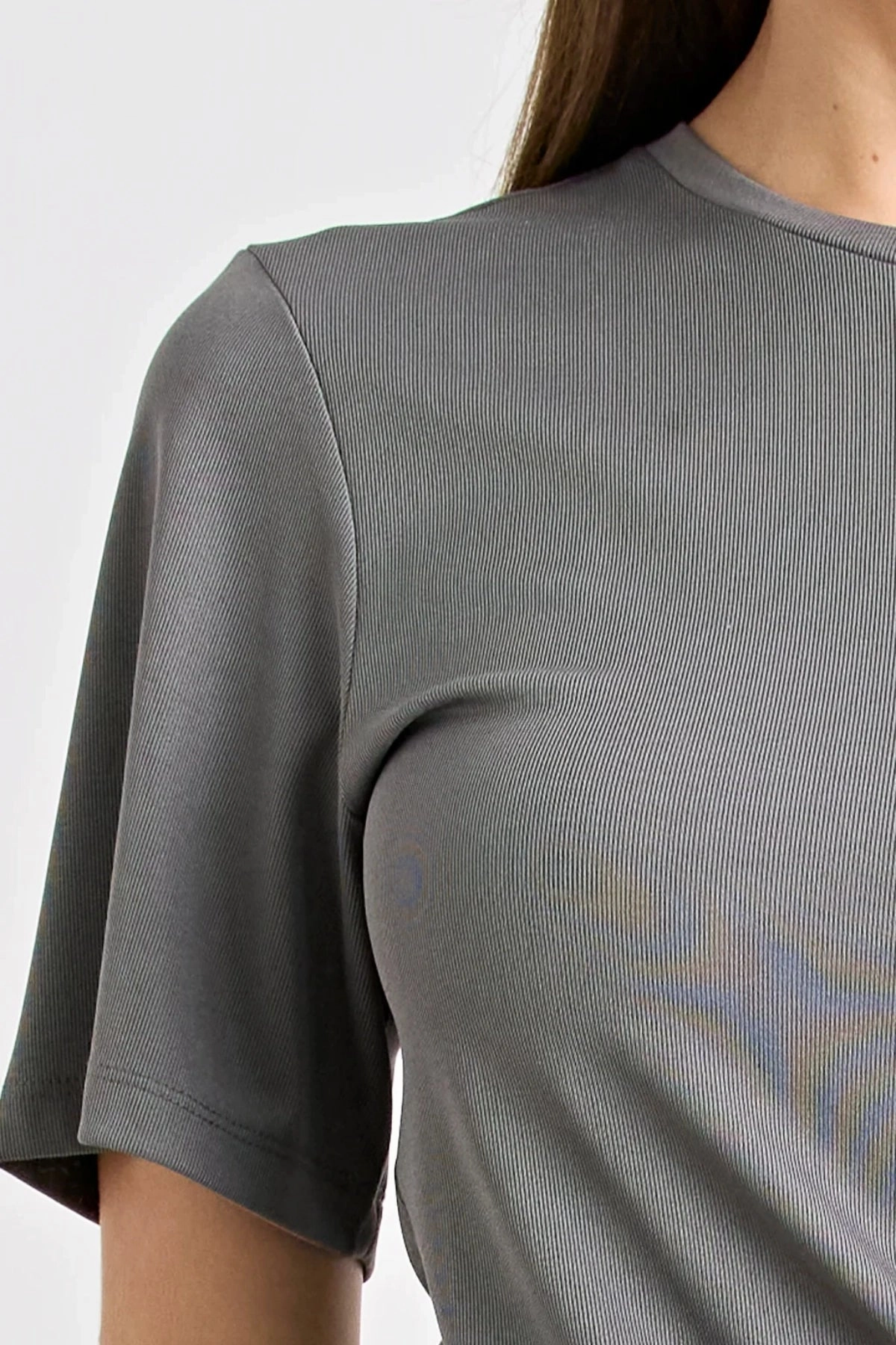 Solene Mini Dress Charcoal Subtle Flow