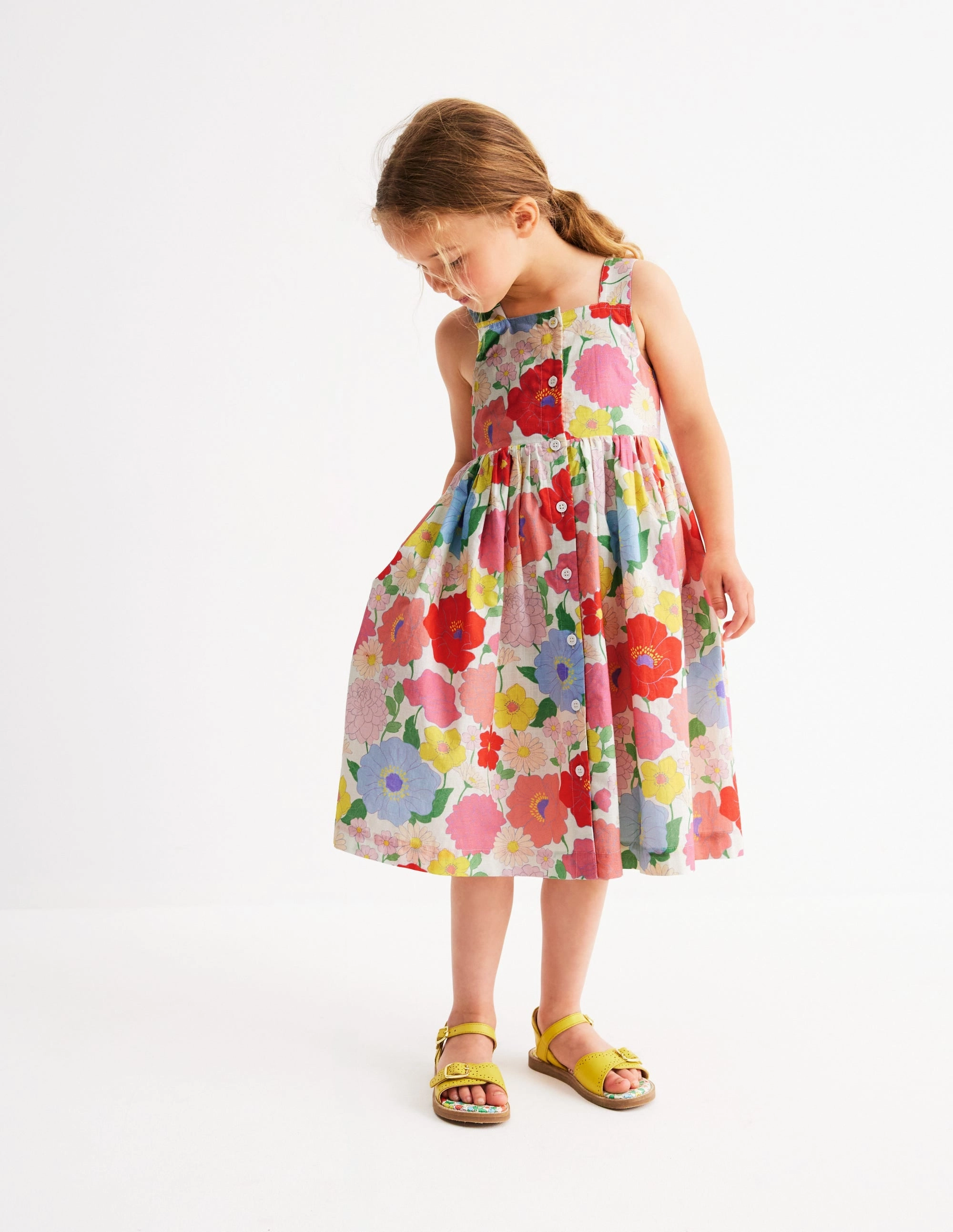 Chill Style Remy Button Through Dress-Multi Summer Garden