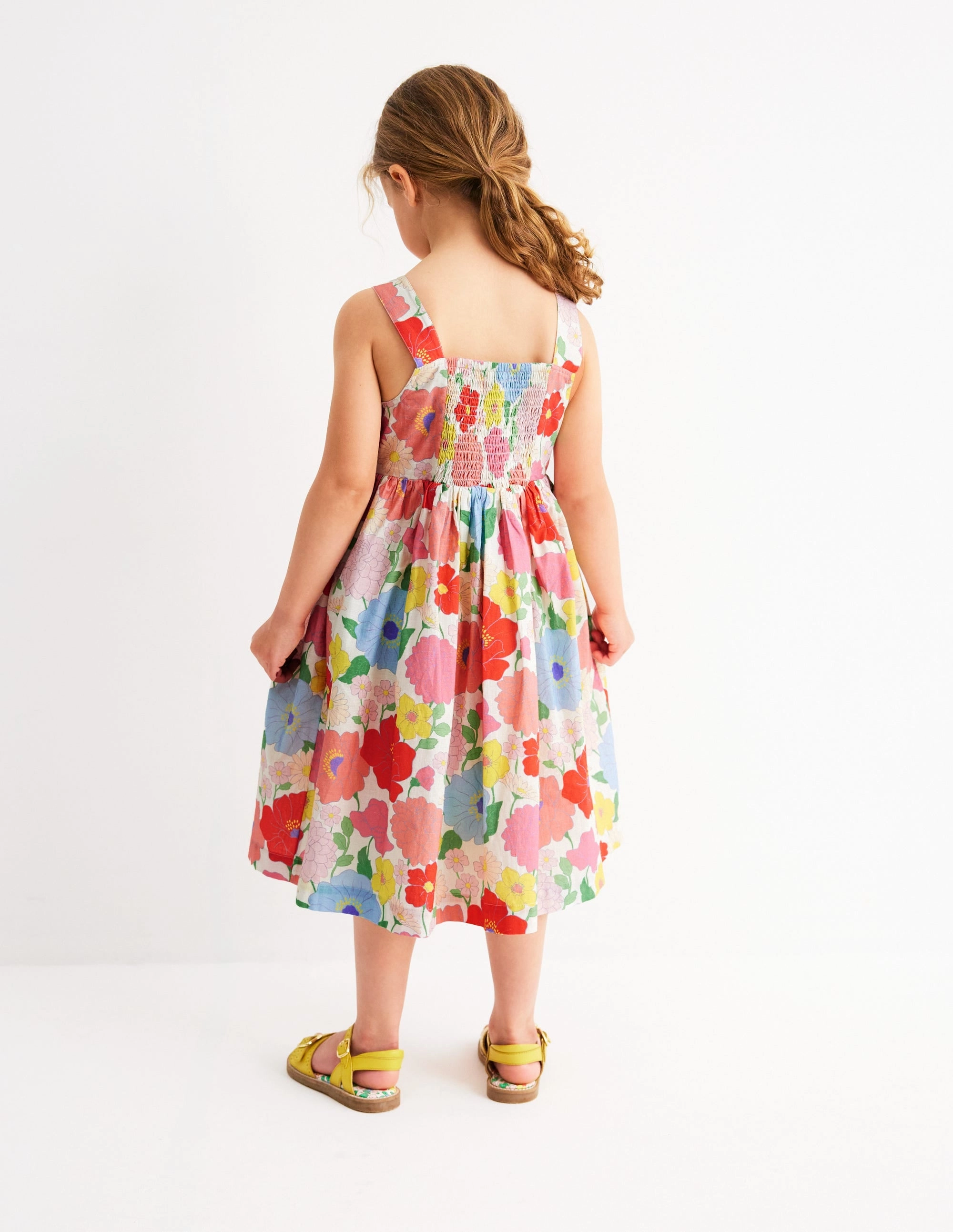 Blush Glow Feminine Line Remy Button Through Dress-Multi Summer Garden