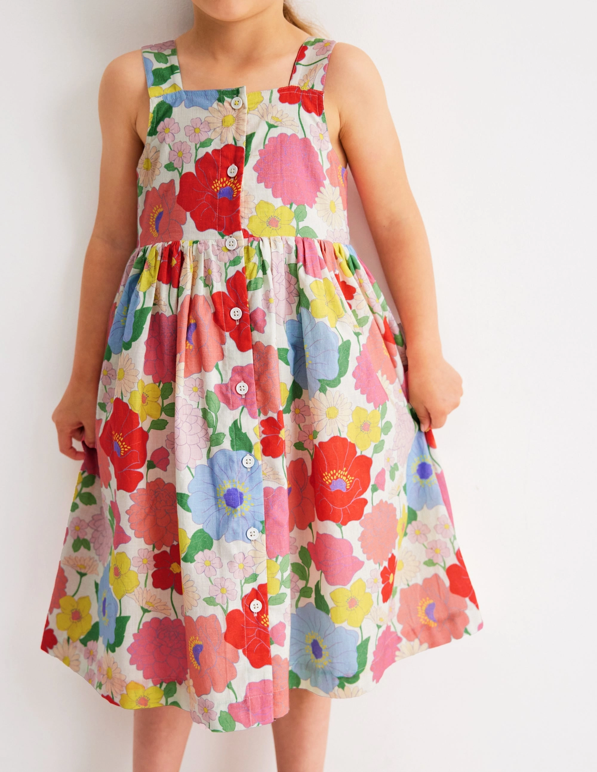 Remy Button Through Dress-Multi Summer Garden Party outfit