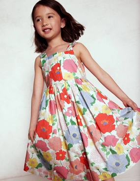 Dew Tone Basic Warm Remy Button Through Dress-Multi Summer Garden