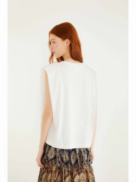 Sparkling Off White T Shirt MoistureControl FasteningHood