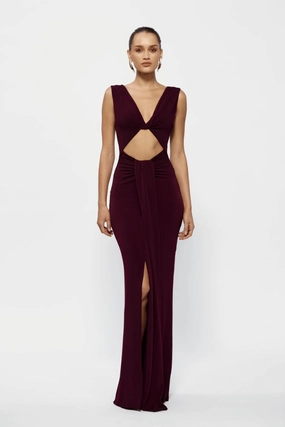 Faith Dress Black Cherry Crisp Look