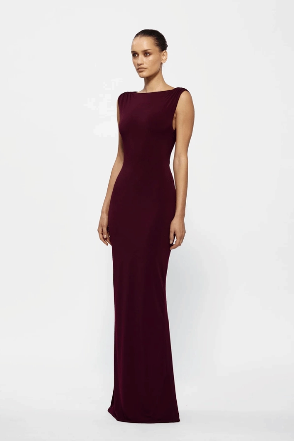 Textured Layers Faith Dress Black Cherry