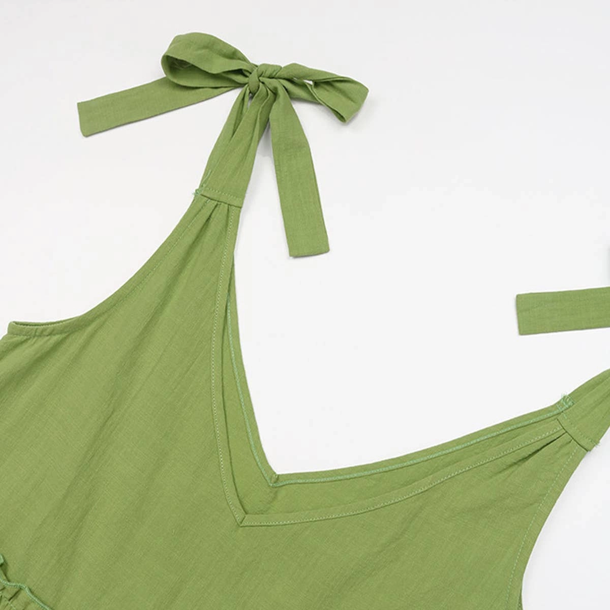 COTTON AND LINEN SLEEVELESS DRESS_CWDMD1544 Softly Structured