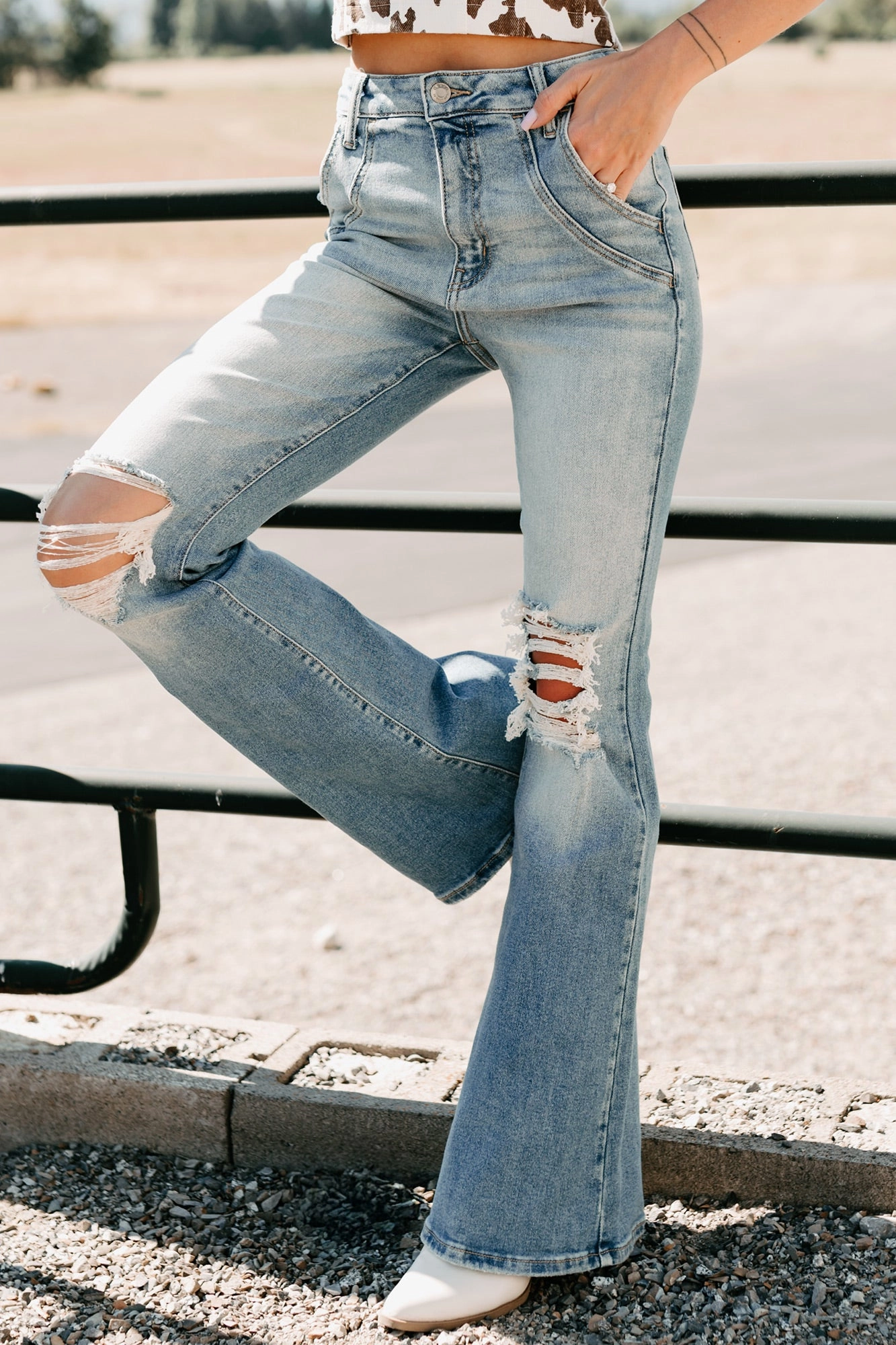 Laurie High Rise Flare Leg Cello Jeans (Medium) Eco Friendly Dye tailored look