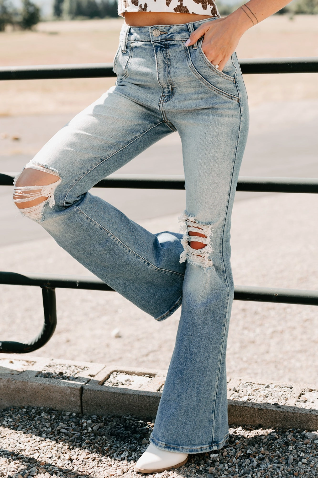 Weekend Wear Chill Style Laurie High Rise Flare Leg Cello Jeans (Medium)