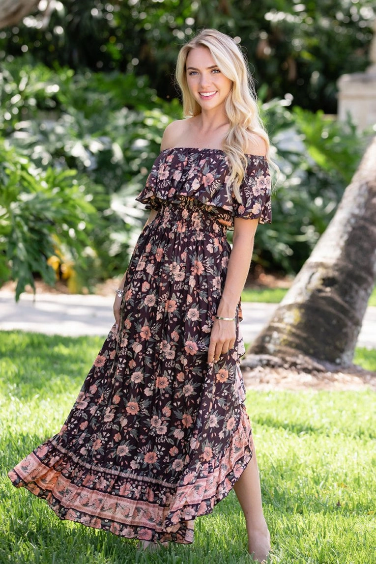 Stella Dress / Brown Orange Comfy Look