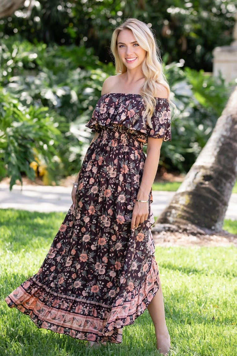 Stella Dress / Brown Orange Modern Silhouette Polished Details