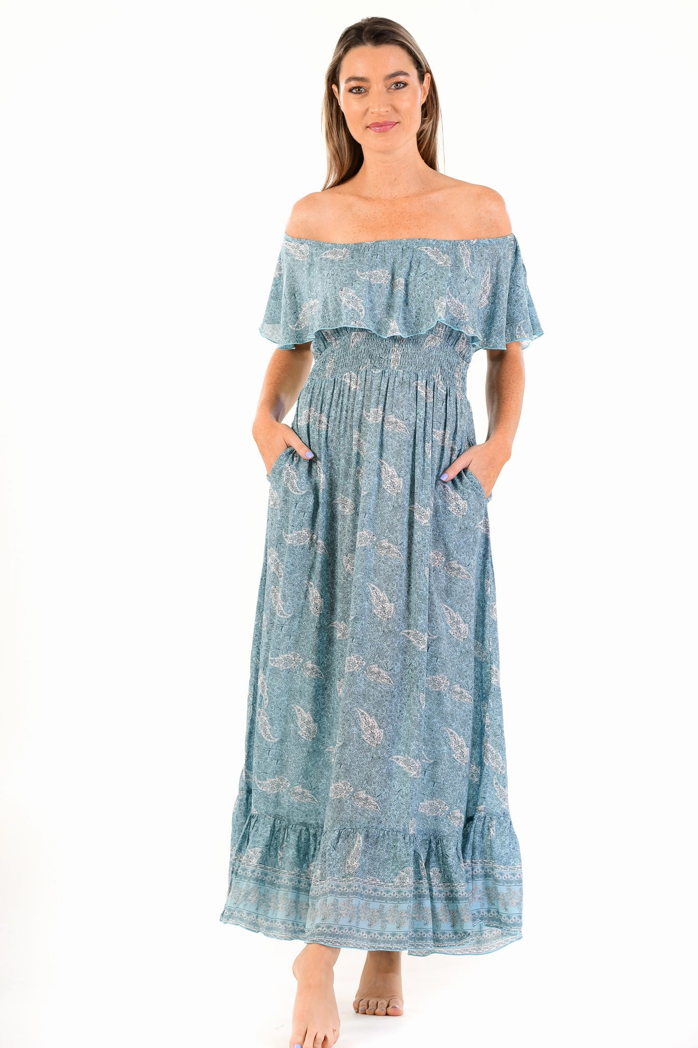 Anti-Static-Finish Stella Dress / Sea Mist