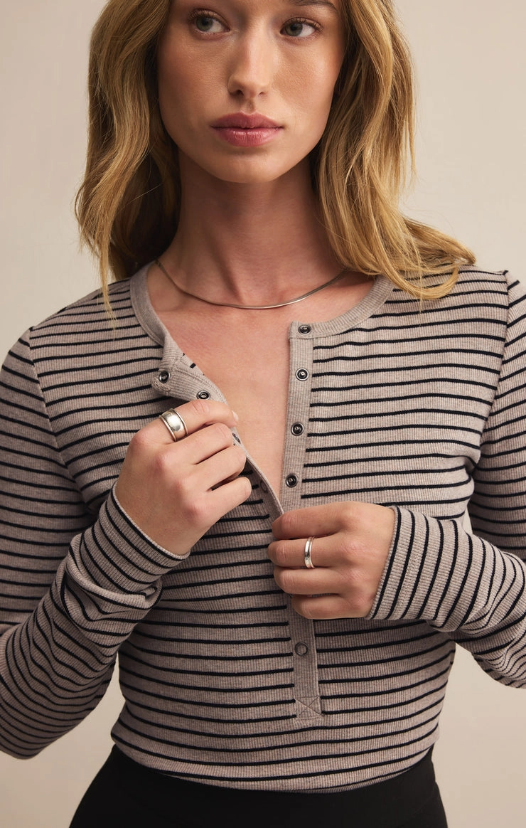 STELLA STRIPE HENLEY High Neckline NonScratchSurface