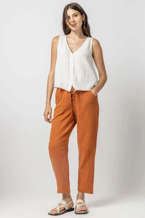 Sport Performance Essential Look Straight Leg Gauze Pant Sienna