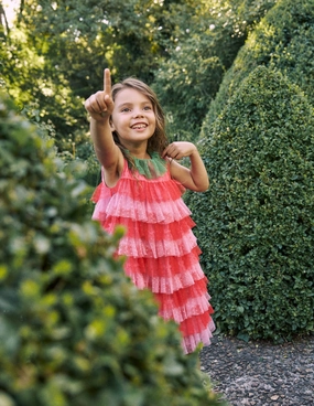 Strawberry Tulle Dress-Red/Pink Day-to-evening dress Everyday Comfort Wear