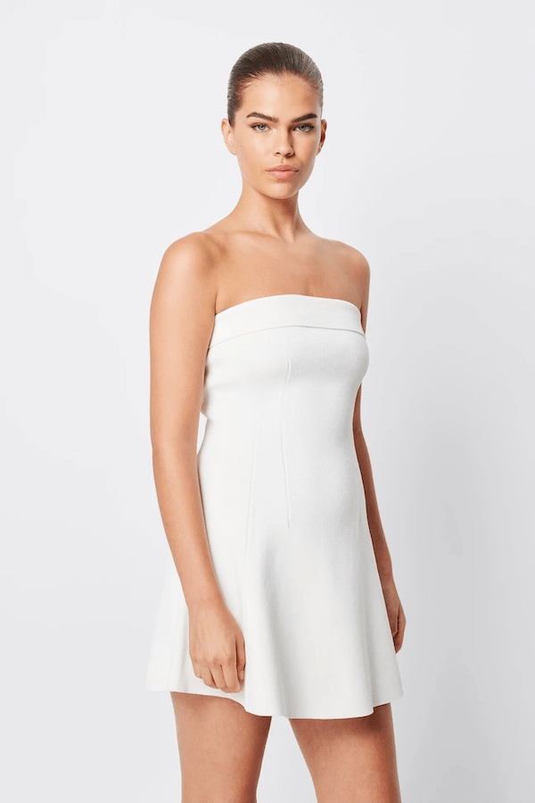 Monaco Mini Dress White Sleek Form