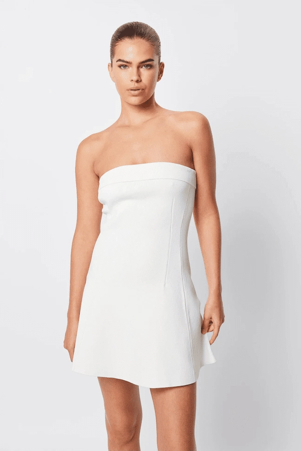 Monaco Mini Dress White Sleek Motion