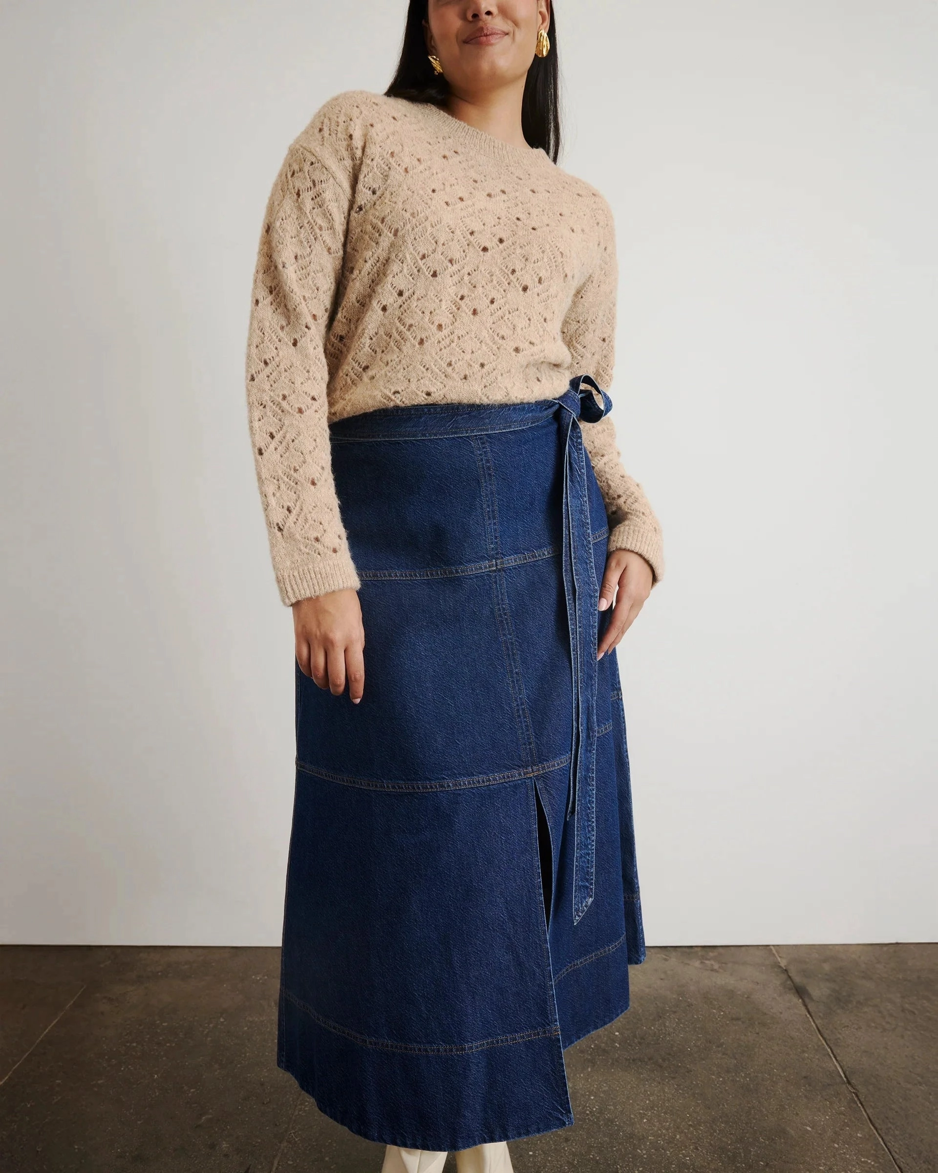 Hudley Skirt Classic Indigo Blue Knitted Fabric Fashion Week Ready