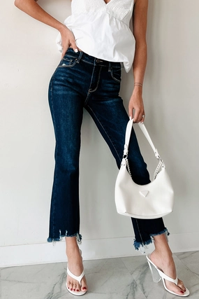 Quick Comfort Shauna High Rise Straight Slim Risen Jeans (Dark)