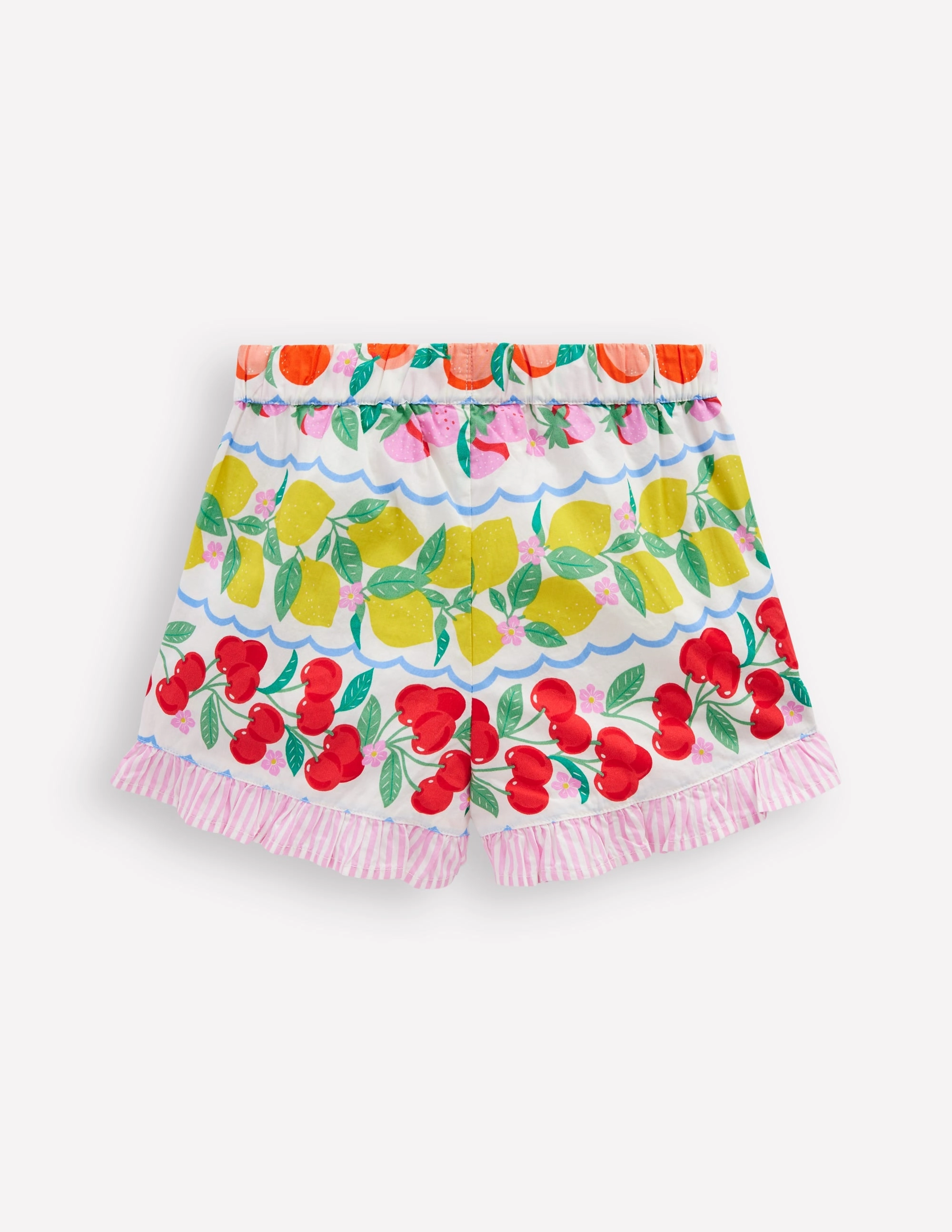 formal shorts easy-care item Juniper Woven Frill Shorts-Rainbow Fruit Stripe