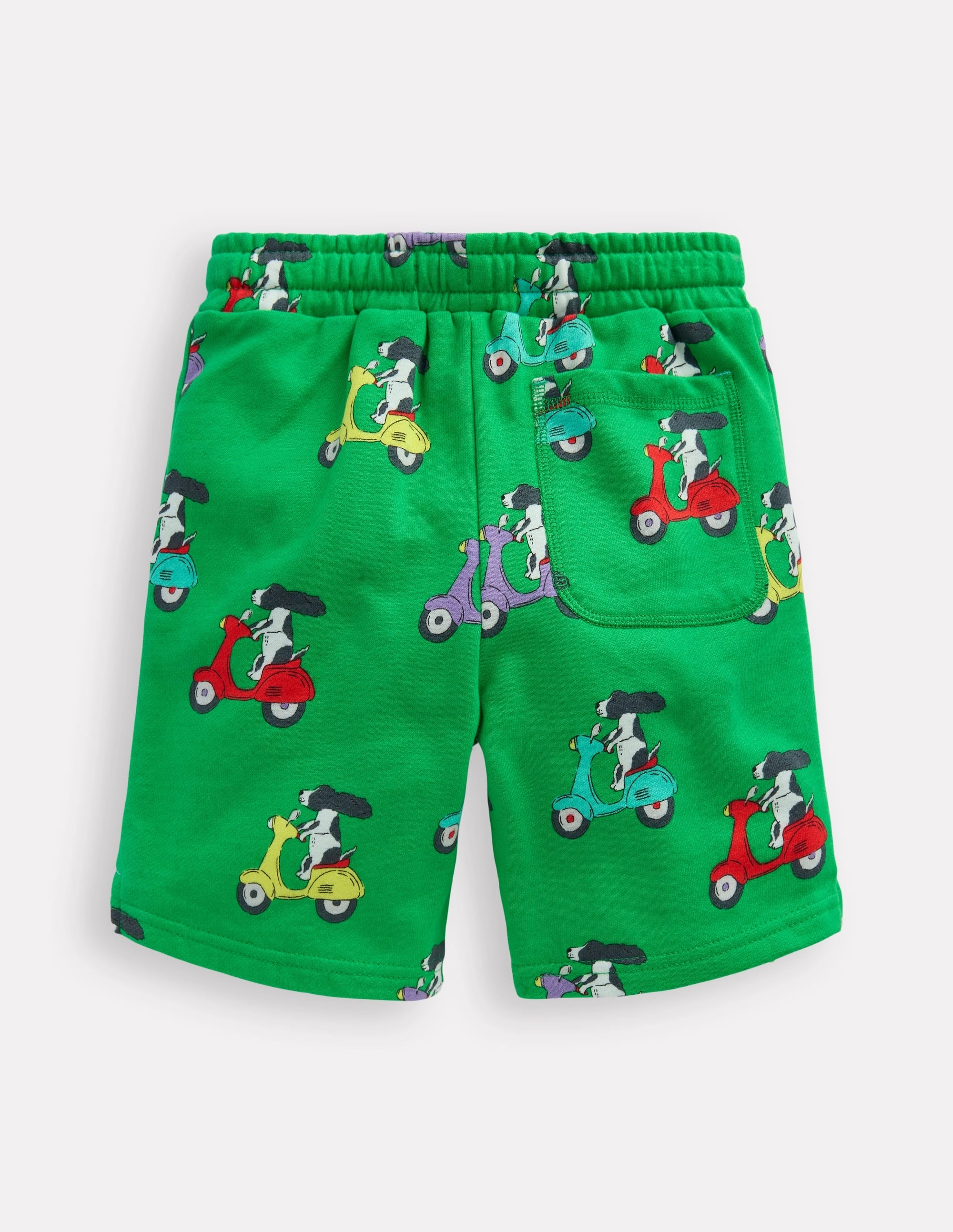 Baby shower gift Slim Comfort Fit Printed Shorts-Sapling Green Puppy Scooter
